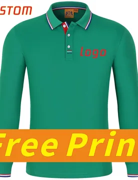 Autumn Long sleeved POLO Shirt Customized Polo Collar Long sleeved T-shirt Printed Logo Pattern Personalized Design Workwear Emb - Aliexpress - FashionsVida