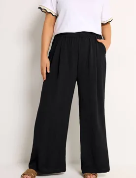 Women's Twill Formal Trousers in Black Size: 20 - Black - Size: 20 - Yours - FashionsVida
