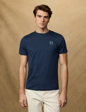 Camiseta de hombre manga corta logo "H in Box" tallas grandes - Hackett - FashionsVida