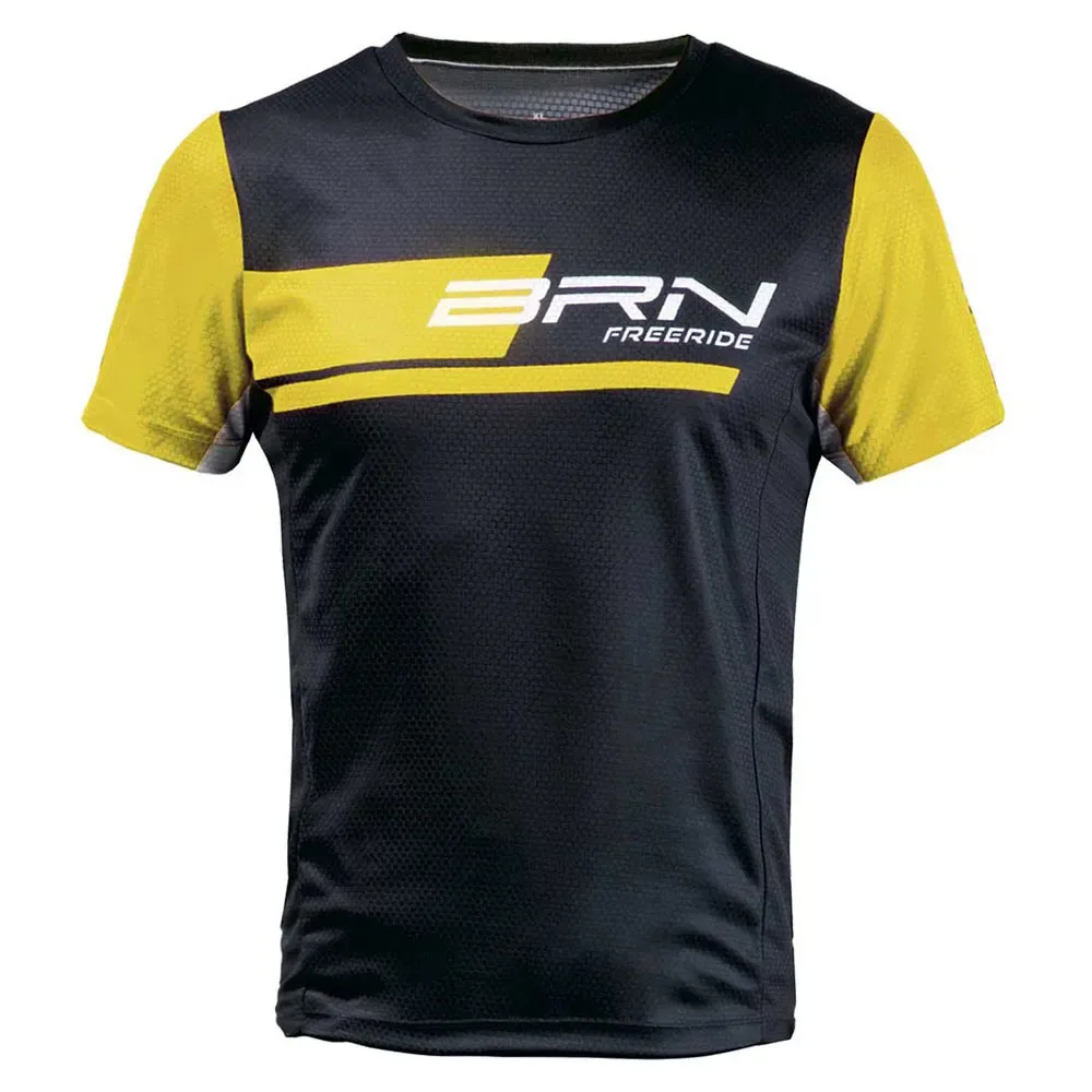Maglia Da Enduro A Maniche Corte Freeride Black / Yellow - Brn - FashionsVida