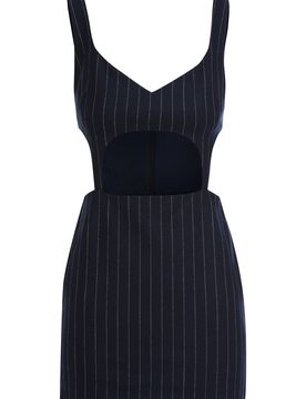Zeynep Arçay Pinstriped Cut-Out Mini Dress