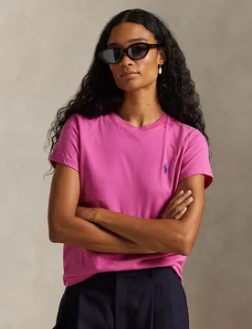 Camiseta de mujer de punto de algodón de manga corta - Polo Ralph Lauren - FashionsVida