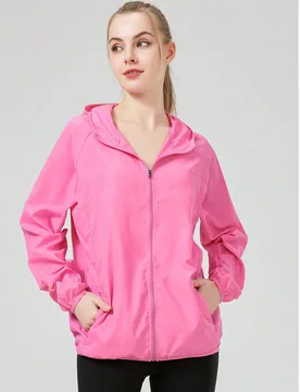 Pieza Chaqueta deportiva con capucha ultra delgada de verano para mujer, top de manga larga de unicolor para mujer, ropa deportiva casual para exterio - Shein - FashionsVida