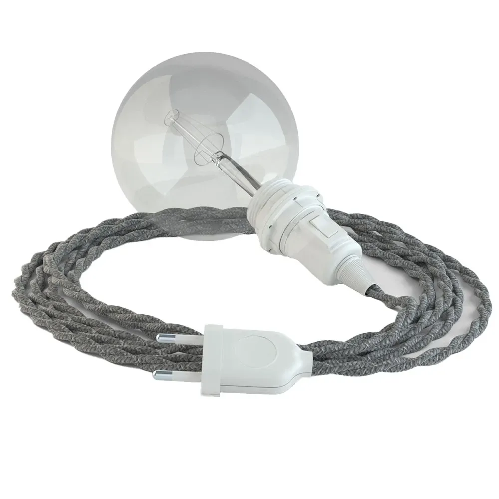 Cables Lampe Suspendue Pour Abat-jour Tn02 5 M Grey / White One Size - Creative - FashionsVida