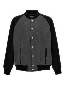 Balmain Bomber con strass