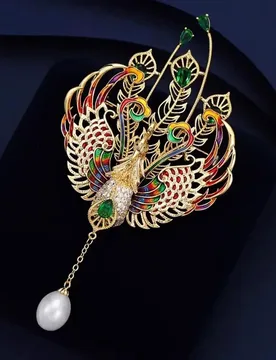 Women Brooch Bag Decoration Pin Faux Pearl Phoenix Shape Lapel Pin Suits Coats Bags Scarves Badge Versatile Accessory - Aliexpress - FashionsVida