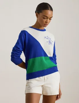 Jersey de mujer de algodón con cuello redondo - Lauren Ralph Lauren - FashionsVida