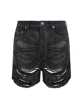 DRKSHDW Mid-Rise Loose Raw Hem Denim Shorts Men's