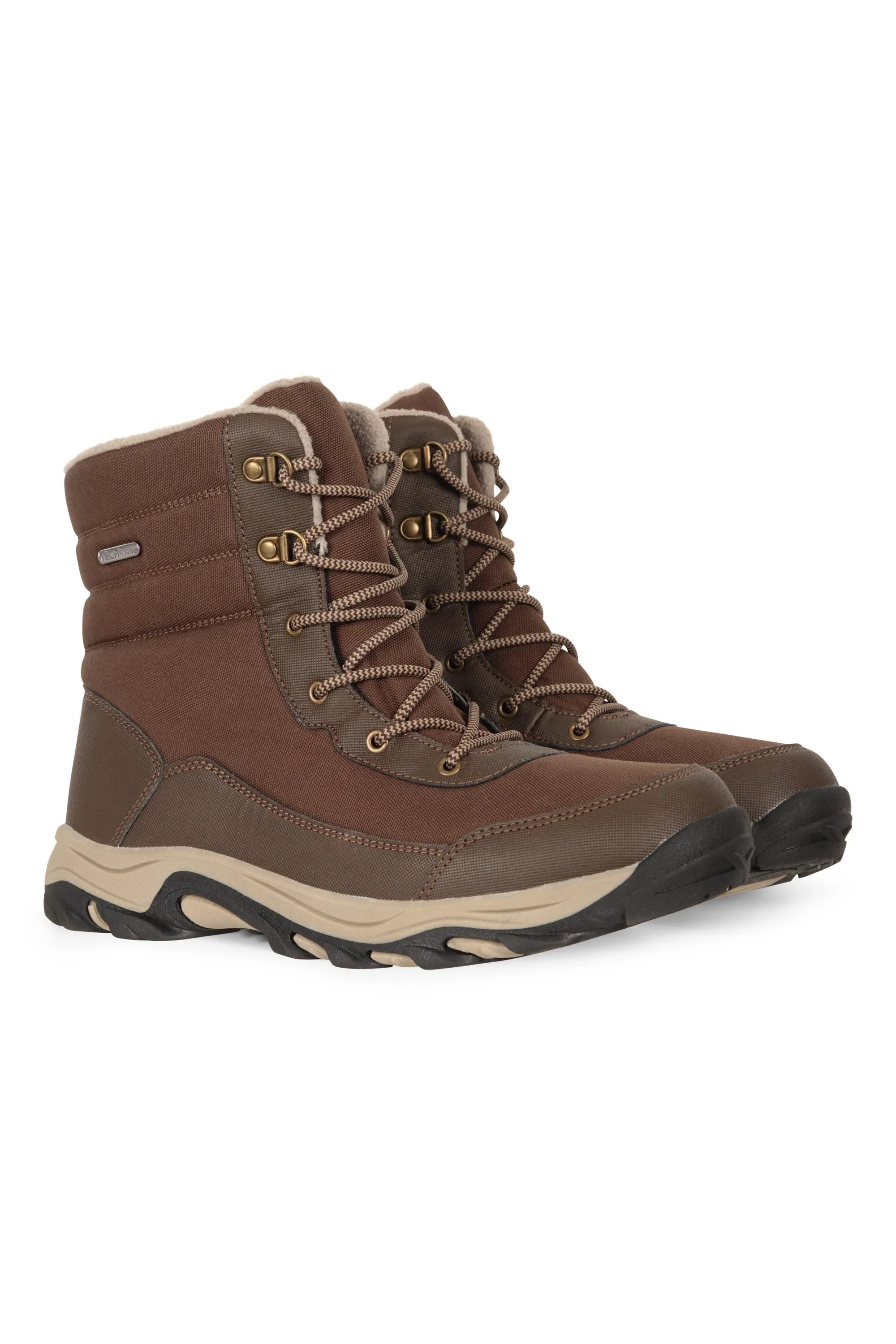 Ohio Mens Fleece Lined Snow Boots - Brown - Brown - Size: 9 - Mountain Warehouse - FashionsVida