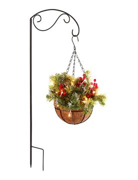 LED-Blumenarrangement "Winterzauber" gruen schwarz