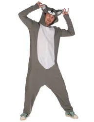Koala-Kostüm für Herren grau-weiß - male
