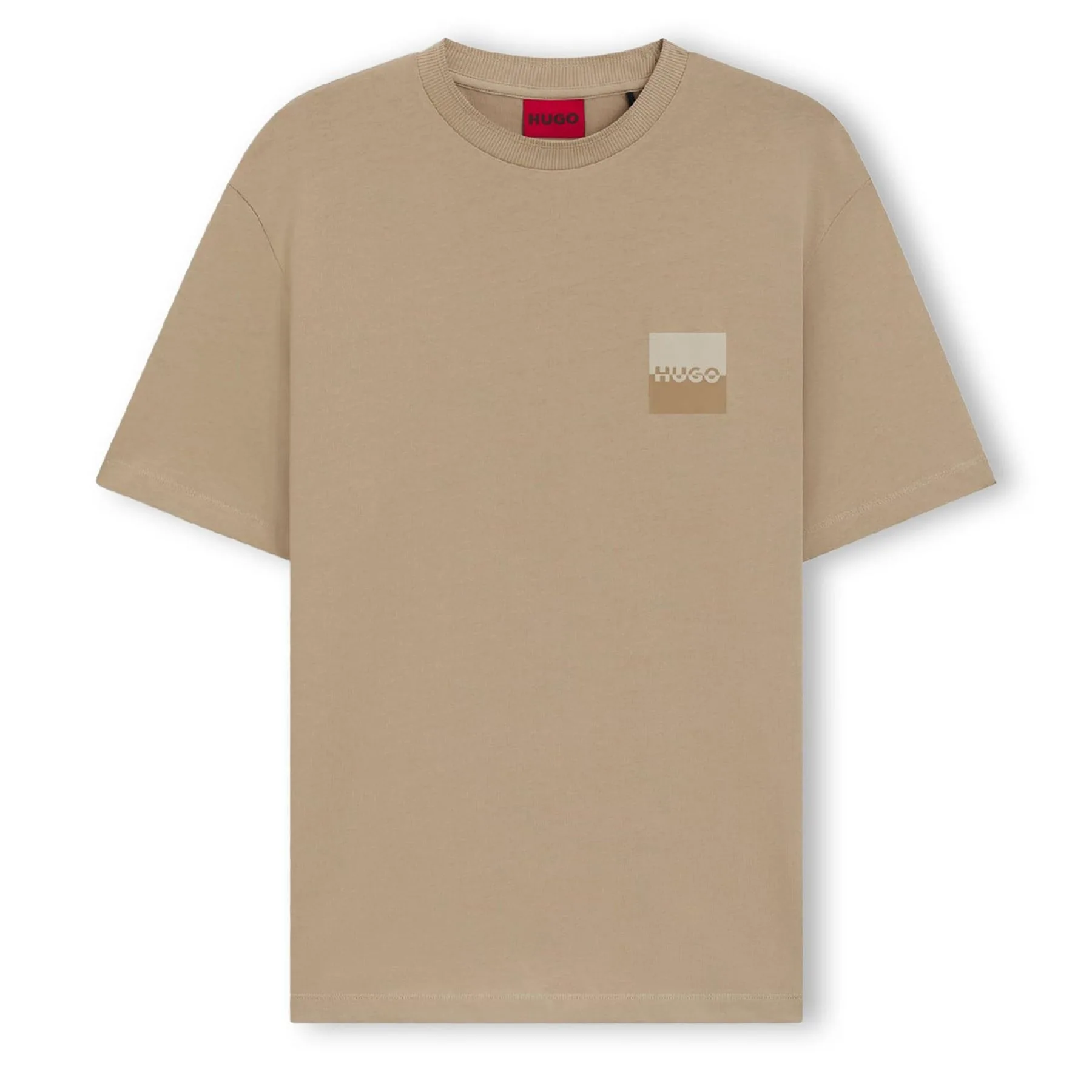 Hugo Mens Split Logo T Shirt In Beige - Size 2xl - Hugo Boss - FashionsVida