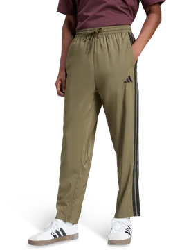 Essentials 3-stripes Joggers Open Hem Men Pants - Green - Size M - Poly Mesh - Green - Size: Medium - Adidas - FashionsVida