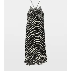 Zadig & Voltaire - Vestido lencero semilargo de viscosa estampado con encaje sin mangas