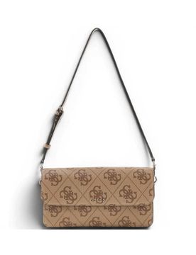 Borsa a Spalla Sadie Flap Donna Latte Logo in Materiale Sintetico con Patta e Monogramma