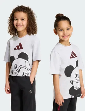 T-SHIRT DISNEY MICKEY MOUSE 4-5A Light Grey Heather / Off White - Adidas - FashionsVida