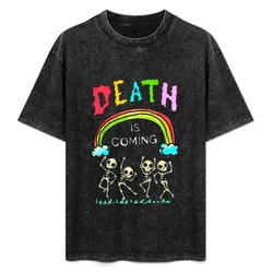 Death Is Comming T-Shirt Trendy Print Short Sleeve T-Shirt