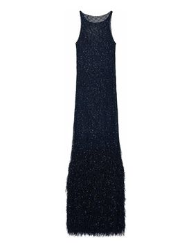 Abito lungo in maglia con paillettes