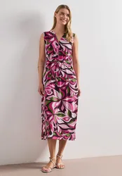 Midikleid mit Split Neck und Zipper female Pink