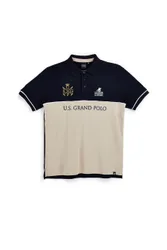Polo blu e beige 100% cotone US61503M L