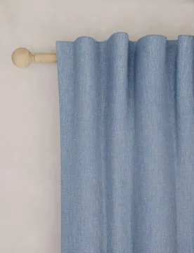 Brushed Multiway Blackout Curtains Mid Blue - M&S - FashionsVida