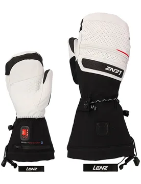 Moufles chauffantes - Heat Glove 9.0 Finger Cap Mittens Women Blanche / Noir en Laine - Taille L - Lenz - FashionsVida
