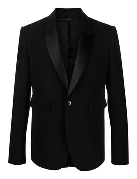 Blazer monopetto in cotone lana