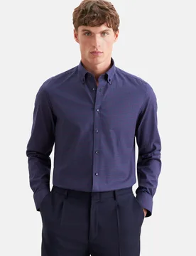 Slim Flanellhemd Karo Blau 40 - Seidensticker - FashionsVida