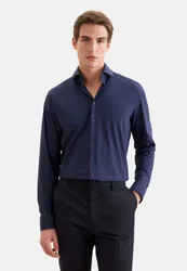 Regular Performance-Hemd Uni Blau 39