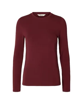 Langarmshirt SLWMANJA dunkelrot S damen - SELECTED FEMME - FashionsVida