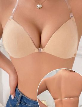 Par de sujetadores adhesivos invisibles sin tirantes para mujer, sujetador push-up de unicolor de moda, adecuado para fiestas, bodas, vestidos o uso d