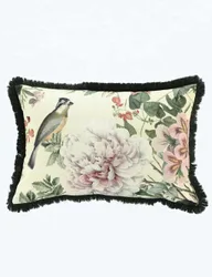 Cotton Linen Blend Viola Bolster Cushion Cream Mix