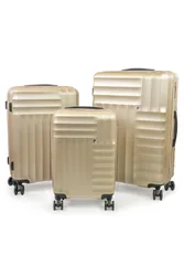 Soleil Wheeled Hard Sided Suitcase 3pc Luggage Set