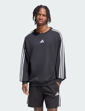 Felpa Essentials 3 strisce French Terry XS Black / White
