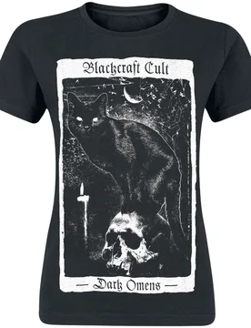 Gothic T-Shirt - Dark Omen Tarot Tee Girlie - S bis XXL - für Damen - Größe XL - schwarz - Frauen - female - Blackcraft Cult - FashionsVida