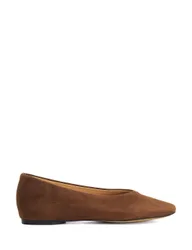 Suede Flat Ballet Pumps Brown female