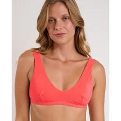 Top de bikini deportivo liso con relleno