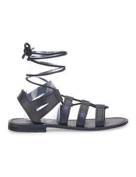 Sandali neri alla schiava in stile gladiatore 1369 38