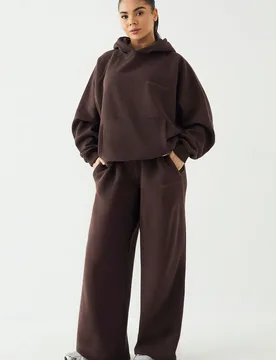 Womens Sport Training Club Straight Leg Jogger - Brown Cotton - Size X-Large - DSGN Studio - FashionsVida