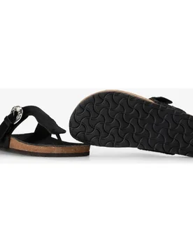 Sandalias de dedo de mujer en piel planas con hebilla - Scalpers - FashionsVida