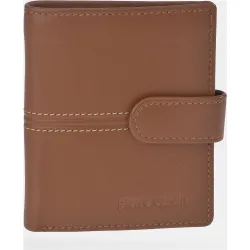 Cartera vertical hombre en piel con cierre y monedero