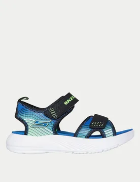 Kid's Microspec-Splash™ Riptape Sandals (9½ Small - 4 Large) Black/Grey Female - Skechers - FashionsVida