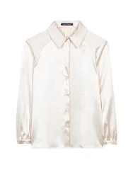 Blusa de seda crema 44