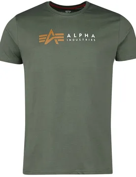 T-Shirt - ALPHA LABEL T - L bis XXL - für Männer - Größe XXL - oliv - Männer - male - Alpha industries - FashionsVida