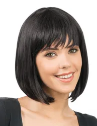 Schwarze Bob-Perücke Luxus frisierbar für Damen - female