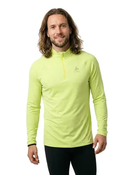 Pile Con Mezza Cerniera Essential Ceramiwarm Shadow Lime L - Odlo - FashionsVida
