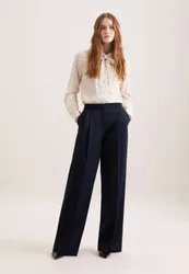 Bundfaltenhose aus Baumwolltwill Blau 44