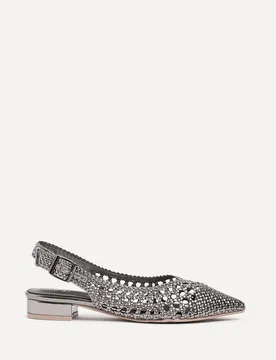 Women's Carolina Pewter Faux Leather Ballet Flats in Grey Size: 7-Standard Fit - Grey - Size: 7-Standard Fit - Linzi - FashionsVida