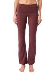 Pantalon de yoga classique à taille rabattables rouge foncé M