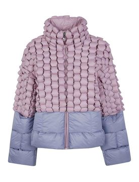 Piumino Rosa E Blu Con Design Trapuntato 3D